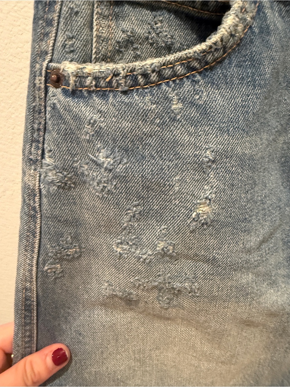 NWT Zara Distressed Denim Mini Skirt Light Wash XS - Picture 6 of 6